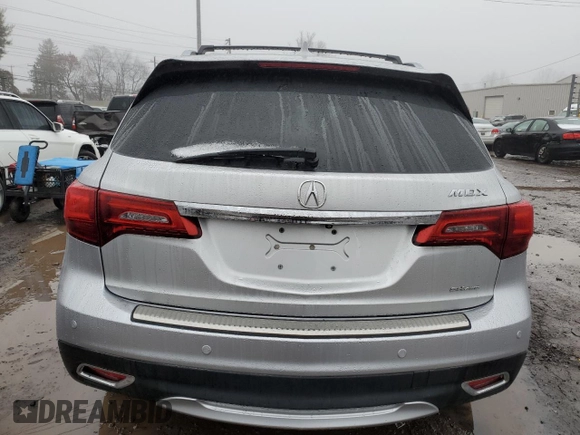 2015 Acura MDX Tech Pkg with VIN 5FRYD4H44FB003062, listed as a Copart auction lot 44702035 with 0 mi miles and Salvage Title. Bid and sale history available at carsss.com. Image 6.