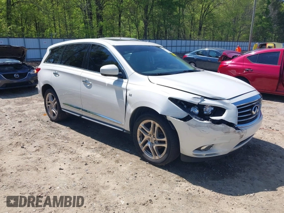 2014 Infiniti QX60 with VIN 5N1AL0MM5EC515117, listed as a IAAI auction lot 41995201 with 177,988 mi miles and . Bid and sale history available at carsss.com. Image 1.