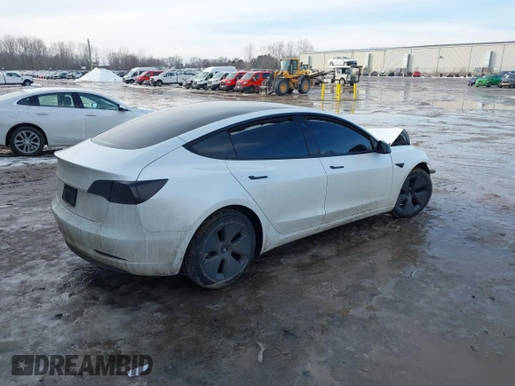 2021 Tesla Model 3 Long Range with VIN 5YJ3E1EB6MF094309, listed as a IAAI auction lot 41651475 with Not Provided miles. Bid and sale history available at carsss.com. Image 4.