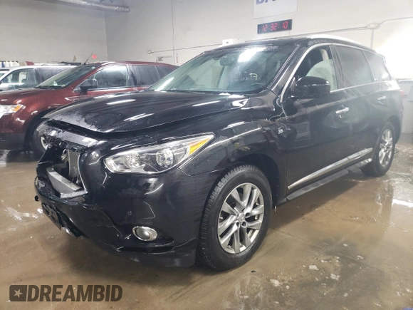 2015 Infiniti QX60 with VIN 5N1AL0MM9FC552706, listed as a Copart auction lot 45138455 with 75,542 mi miles and Salvage Title. Bid and sale history available at carsss.com. Image 1.