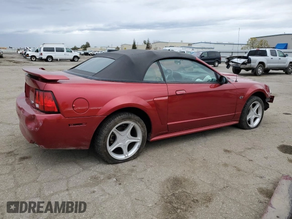 2003 Ford Mustang GT Deluxe with VIN 1FAFP45X53F357541, listed as a Copart auction lot 43738975 with 102,282 mi miles and Salvage Title. Bid and sale history available at carsss.com. Image 3.