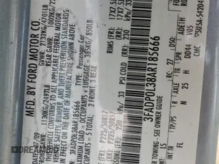 2010 Ford Fusion Hybrid с VIN 3FADP0L38AR185666, выставлен на аукционе Copart как лот 60418745 с пробегом 183 866 миль миль и Чистый • Clean title. История ставок и продаж доступна на DreamBid. Изображение 12.