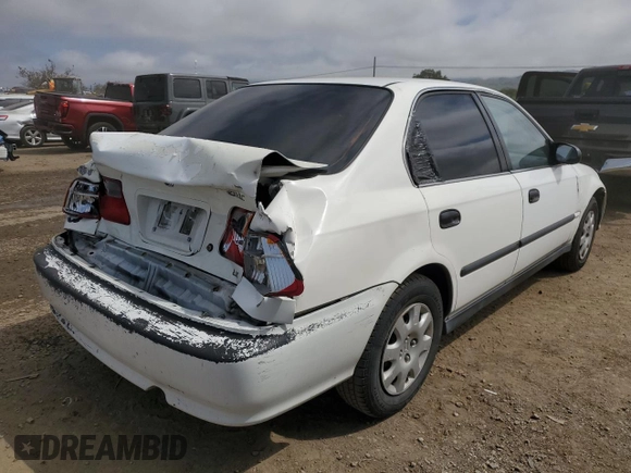 2000 Honda Civic LX with VIN 2HGEJ6677YH546801, listed as a Copart auction lot 55528945 with 224,812 mi miles and Salvage Title. Bid and sale history available at DreamBid. Image 3.