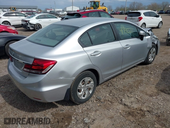 2014 Honda Civic Sedan LX with VIN 19XFB2F59EE010303, listed as a IAAI auction lot 41942211 with 118,530 mi miles. Bid and sale history available at carsss.com. Image 4.