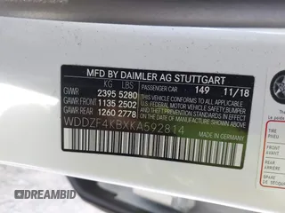 2019 Mercedes-Benz E-Class E 300 with VIN WDDZF4KBXKA592814, listed as a IAAI auction lot 42034883 with 1 mi miles. Bid and sale history available at carsss.com. Image 9.