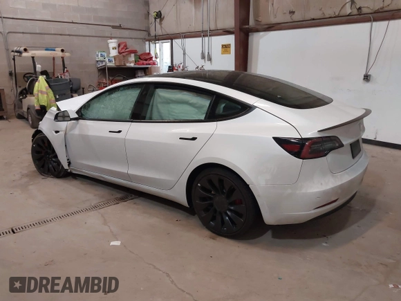 2021 Tesla Model 3 Performance with VIN 5YJ3E1ECXMF991836, listed as a IAAI auction lot 41830519 with Not Provided miles and . Bid and sale history available at carsss.com. Image 3.