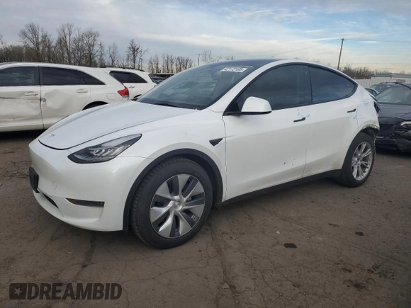 2023 Tesla Model Y Long Range with VIN 7SAYGDEE3PA130988, listed as a Copart auction lot 42172185 with 112,136 mi miles and Salvage Title. Bid and sale history available at DreamBid. Image 1.