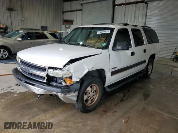 2001 Chevrolet Suburban LS z VIN 3GNEC16T41G127147, wystawiony jako Copart lot #56017935 z przebiegiem Nie podano mil oraz Szkoda całkowita • Salvage title. Historia ofert i sprzedaży dostępna na DreamBid. Obrazek 1.