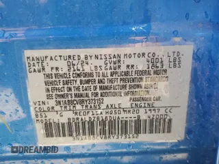 2024 Nissan Sentra SV with VIN 3N1AB8CV8RY373152, listed as a Copart auction lot 64409865 with 21,483 mi miles and Clean title. Bid and sale history available at DreamBid. Image 13.