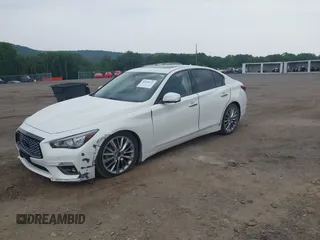2022 Infiniti Q50 Luxe with VIN JN1EV7BR4NM342579, listed as a IAAI auction lot 42503631 with 13,633 mi miles and . Bid and sale history available at DreamBid. Image 2.