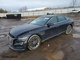 2021 Genesis G80 2.5T with VIN KMTGB4SC8MU078145, listed as a Copart auction lot 47362105 with 45,642 mi miles and Salvage Title. Bid and sale history available at carsss.com. Image 1.