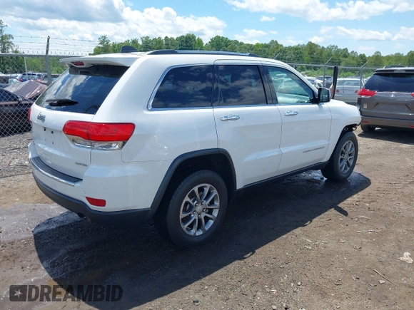 2014 Jeep Grand Cherokee Limited with VIN 1C4RJFBG3EC350648, listed as a IAAI auction lot 42523221 with 125,447 mi miles and . Bid and sale history available at DreamBid. Image 4.