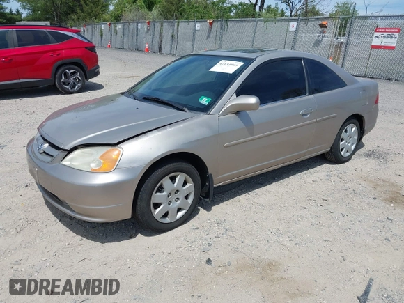 2002 Honda Civic EX with VIN 1HGEM22952L076253, listed as a IAAI auction lot 42134965 with 114,819 mi miles. Bid and sale history available at carsss.com. Image 2.