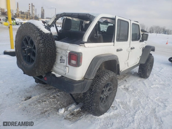 2024 Jeep Wrangler Sport with VIN 1C4PJXDGXRW302921, listed as a Copart auction lot 88162955 with 0 mi miles and Salvage Title. Bid and sale history available at carsss.com. Image 3.