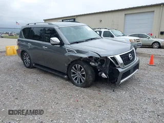 2018 Nissan Armada Platinum with VIN JN8AY2ND2J9055135, listed as a IAAI auction lot 41969418 with 84,851 mi miles. Bid and sale history available at carsss.com. Image 1.