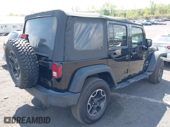 2018 Jeep Wrangler JK Unlimited Sport S with VIN 1C4BJWDG9JL816592, listed as a IAAI auction lot 42187279 with 91,169 mi miles. Bid and sale history available at carsss.com. Image 4.