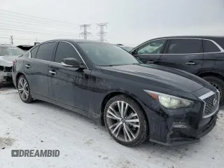 2021 Infiniti Q50 Signature Edition with VIN JN1EV7CR2MM751399, listed as a Copart auction lot 45422675 with 40,227 mi miles and Salvage title. Bid and sale history available at DreamBid. Image 4.