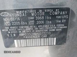 2017 Hyundai Elantra с VIN KMHD35LH6HU372210, выставлен на аукционе IAAI как лот 42251992 с пробегом 110 331 миль миль и . История ставок и продаж доступна на DreamBid. Изображение 9.