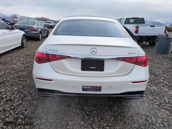 2022 Mercedes-Benz S-Class S 580 with VIN W1K6G7GB4NA067343, listed as a Copart auction lot 45412565 with 24,736 mi miles and Salvage Title. Bid and sale history available at carsss.com. Image 6.