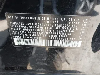 2019 Volkswagen Jetta S с VIN 3VWC57BU5KM055239, выставлен на аукционе IAAI как лот 42093866 с пробегом 69 787 миль миль и . История ставок и продаж доступна на DreamBid. Изображение 9.