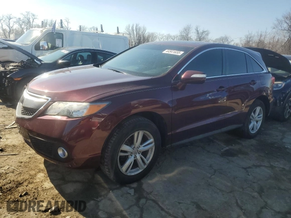 2014 Acura RDX Tech Pkg with VIN 5J8TB4H58EL005386, listed as a Copart auction lot 44541655 with 125,774 mi miles and Salvage Title. Bid and sale history available at carsss.com. Image 1.