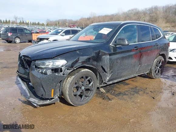 2024 BMW X3 xDrive30i with VIN 5UX53DP05R9W01583, listed as a IAAI auction lot 41624433 with 10,208 mi miles. Bid and sale history available at carsss.com. Image 2.