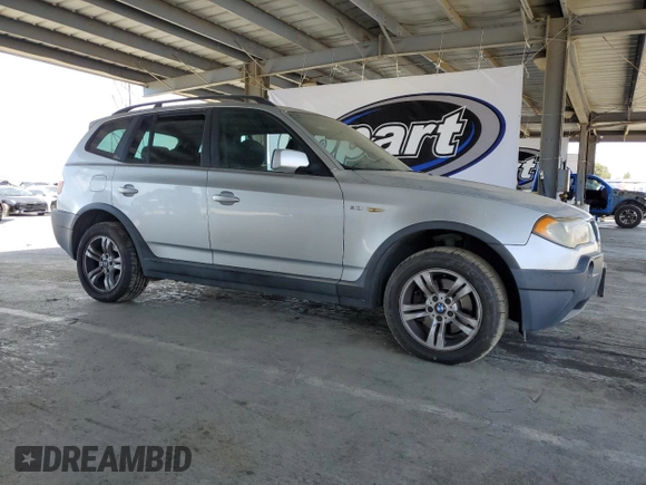 2005 BMW X3 3.0i with VIN WBXPA93485WD06369, listed as a Copart auction lot 53338435 with 102,443 mi miles and Clean Title. Bid and sale history available at carsss.com. Image 4.