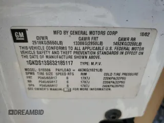 2003 GMC Envoy SLT with VIN 1GKDS13S632185117, listed as a Copart auction lot 51471235 with 350,868 mi miles and Salvage Title. Bid and sale history available at carsss.com. Image 13.