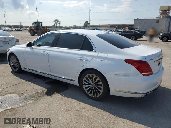 2017 Genesis G90 5.0L Ultimate with VIN KMHG54JHXHU023801, listed as a Copart auction lot 72280024 with 104,721 mi miles and Non Repairable. Bid and sale history available at carsss.com. Image 2.