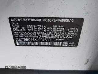 2019 BMW X3 xDrive30i with VIN 5UXTR9C56KLR07639, listed as a IAAI auction lot 41867750 with 63,497 mi miles. Bid and sale history available at carsss.com. Image 9.