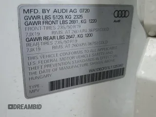 2020 Audi Q3 S line Premium with VIN WA1DECF31L1125362, listed as a Copart auction lot 42122605 with 39,407 mi miles and Salvage Title. Bid and sale history available at carsss.com. Image 14.