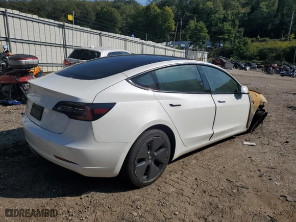 2021 Tesla Model 3 Standard Range Plus with VIN 5YJ3E1EA5MF082580, listed as a Copart auction lot 70601674 with 0 mi miles and Salvage Title. Bid and sale history available at carsss.com. Image 3.