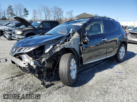 2013 Nissan Murano LE with VIN JN8AZ1MU2DW211866, listed as a Copart auction lot 46085035 with 94,977 mi miles and Salvage Title. Bid and sale history available at carsss.com. Image 1.