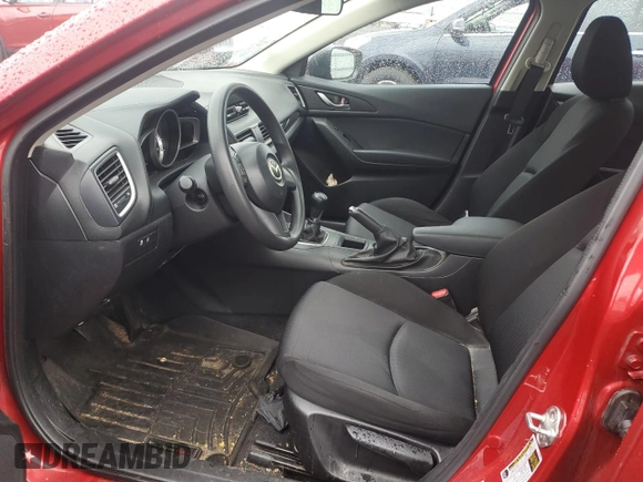 2014 Mazda 3 i SV with VIN JM1BM1T73E1194651, listed as a Copart auction lot 52598885 with 110,839 mi miles and Salvage Title. Bid and sale history available at DreamBid. Image 7.