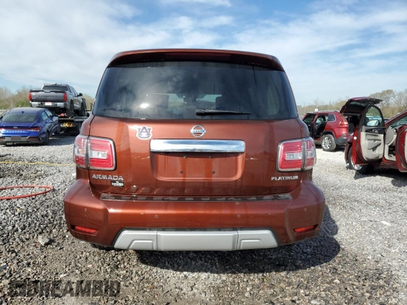 2018 Nissan Armada Platinum with VIN JN8AY2NF4J9330585, listed as a Copart auction lot 50586105 with 64,496 mi miles and Salvage Title. Bid and sale history available at carsss.com. Image 6.
