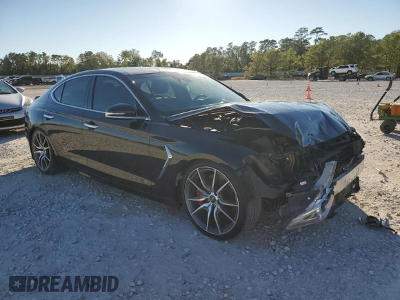 2019 Genesis G70 3.3T Advanced with VIN KMTG34LE0KU019519, listed as a Copart auction lot 80455204 with 72,745 mi miles and Salvage Title. Bid and sale history available at carsss.com. Image 4.