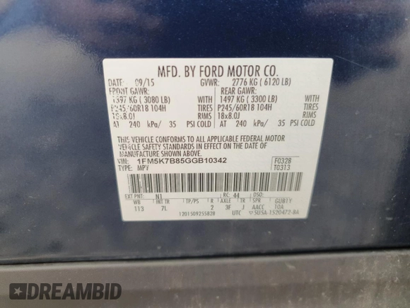 2016 Ford Explorer z VIN 1FM5K7B85GGB10342, wystawiony jako Copart lot #64819895 z przebiegiem 172 744 mil mil oraz Czysty tytuł • Clean title. Historia ofert i sprzedaży dostępna na DreamBid. Obrazek 13.