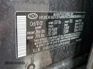 2023 Hyundai Santa Fe Limited with VIN 5NMS4DAL6PH516967, listed as a Copart auction lot 51137385 with 55,902 mi miles and Salvage Title. Bid and sale history available at carsss.com. Image 14.