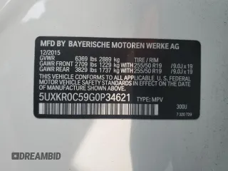2016 BMW X5 xDrive35i with VIN 5UXKR0C59G0P34621, listed as a Copart auction lot 46719535 with 80,156 mi miles and Salvage Title. Bid and sale history available at carsss.com. Image 15.