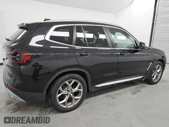 2023 BMW X3 sDrive30i with VIN 5UX43DP00P9S19910, listed as a Copart auction lot 53166615 with 49,728 mi miles and Clean Title. Bid and sale history available at DreamBid. Image 3.