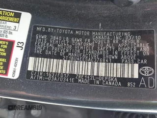 2010 Toyota Corolla with VIN 2T1BU4EE5AC376841, listed as a IAAI auction lot 42120733 with 209,381 mi miles and . Bid and sale history available at DreamBid. Image 9.
