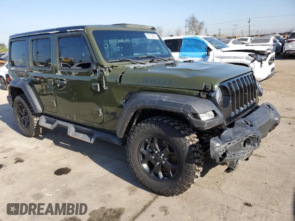 2022 Jeep Wrangler Unlimited Sport S with VIN 1C4HJXDG2NW196267, listed as a Copart auction lot 52739885 with 18,547 mi miles and Salvage Title. Bid and sale history available at carsss.com. Image 4.