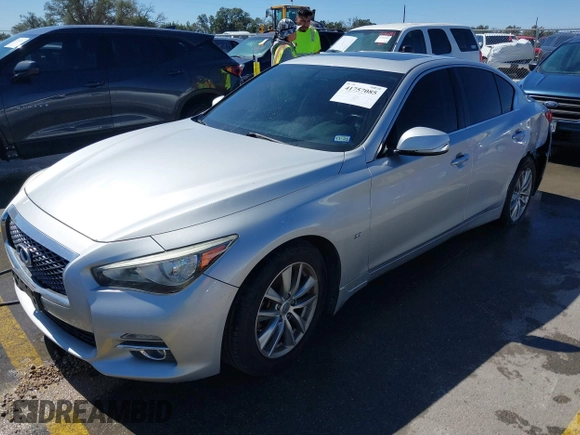 2014 Infiniti Q50 Sport with VIN JN1BV7AR7EM701783, listed as a IAAI auction lot 41757085 with 115,352 mi miles and . Bid and sale history available at DreamBid. Image 17.