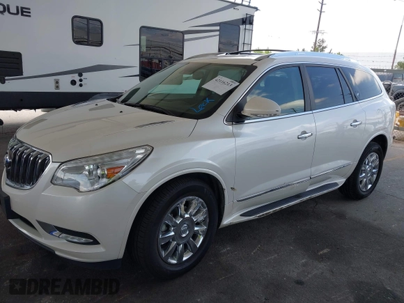 2014 Buick Enclave Leather with VIN 5GAKRBKD9EJ339966, listed as a IAAI auction lot 42116213 with 116,364 mi miles and . Bid and sale history available at carsss.com. Image 2.