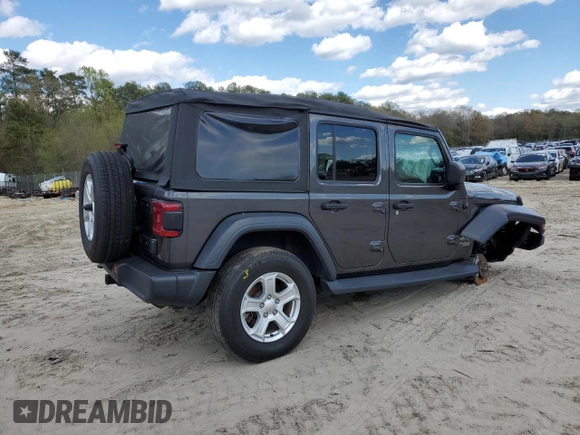 2019 Jeep Wrangler Unlimited Sport S with VIN 1C4HJXDG7KW670905, listed as a Copart auction lot 53114955 with 77,729 mi miles and Salvage title. Bid and sale history available at DreamBid. Image 3.