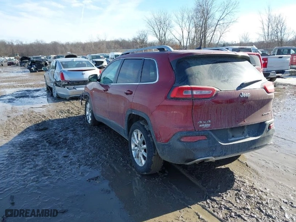 2017 Jeep Cherokee Limited with VIN 1C4PJMDBXHW510900, listed as a IAAI auction lot 41461124 with 173,977 mi miles. Bid and sale history available at carsss.com. Image 3.