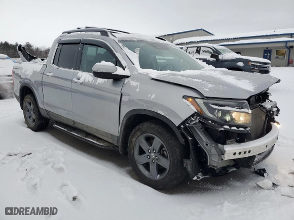 2021 Honda Ridgeline RTL-E with VIN 5FPYK3F74MB021063, listed as a Copart auction lot 47047435 with 31,884 mi miles and Salvage Title. Bid and sale history available at carsss.com. Image 4.