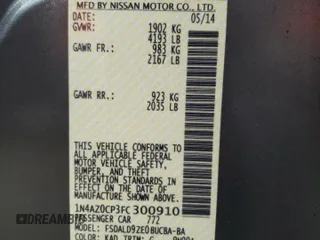 2015 Nissan LEAF SV with VIN 1N4AZ0CP3FC300910, listed as a Copart auction lot 46025595 with 59,822 mi miles and Non repairable. Bid and sale history available at DreamBid. Image 12.
