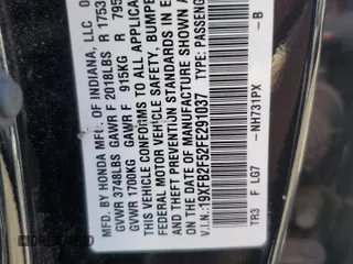 2015 Honda Civic LX with VIN 19XFB2F52FE291037, listed as a Copart auction lot 52035985 with 68,077 mi miles and Clean Title. Bid and sale history available at carsss.com. Image 12.