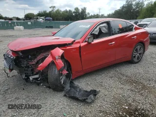 2021 Infiniti Q50 3.0t SENSORY with VIN JN1EV7CP4MM700307, listed as a Copart auction lot 67297684 with 0 mi miles and Non Repairable. Bid and sale history available at carsss.com. Image 1.